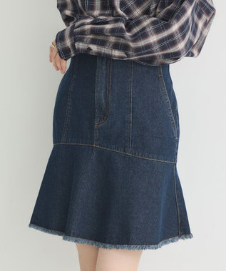 earth music&ecology ハイウエストフレアデニムスカート