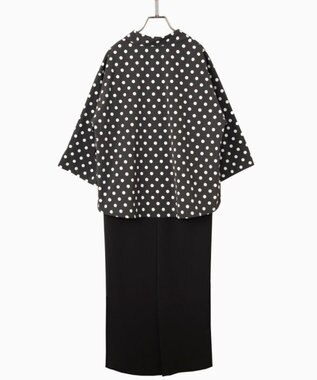 FORFORMO 【洗える/UVカット】Layered Shirt One-piece レイヤードシャツワンピース プリントブラック