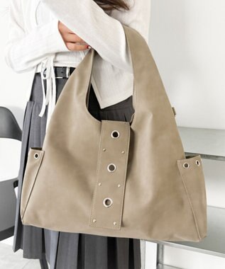 WEGO ハトメデザインワンハンドルトート ベージュ