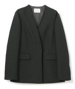 BEIGE， GRANET / ノーカラーリバージャケット Green×Top