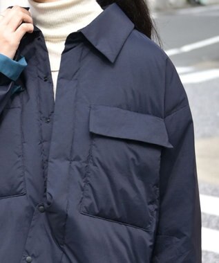KWD 【日本製/高品質ダウン】LIGHT DOWN SHIRTS JACKET ライトダウンシャツジャケット ネイビー