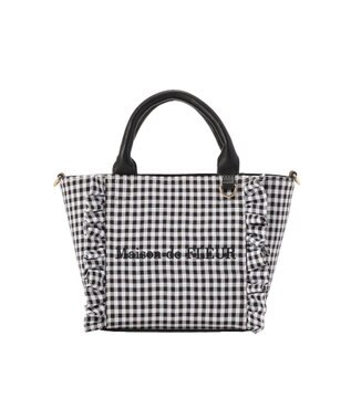 Maison de FLEUR ギンガムフリル2Wayバッグ Black