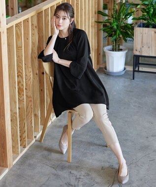 Tiaclasse 【洗える】ドロストテーパードパンツ ベージュ