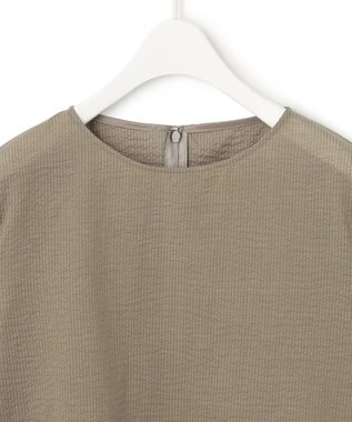 ICB 【洗える】コットンリップル Tブラウス オリーブ系