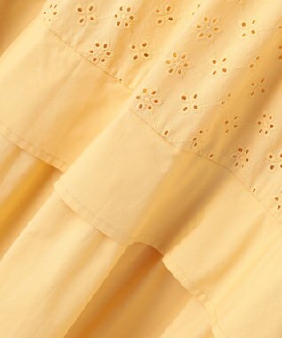 組曲 L エンブロイダリーレース シャーティング ワンピース クリームイエロー系