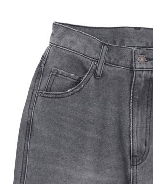 WEGO 【SMサイズ展開】サイドカットデニムストレートパンツ スミクロ