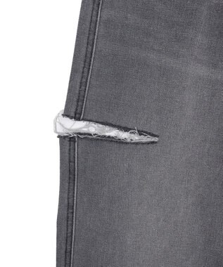 WEGO 【SMサイズ展開】サイドカットデニムストレートパンツ スミクロ