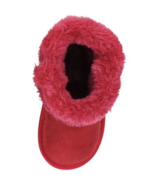 MIKI HOUSE HOT BISCUITS 【13-18cm】 ファー付き サイドリボンブーツ 赤