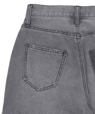 WEGO 【SMサイズ展開】サイドカットデニムストレートパンツ スミクロ