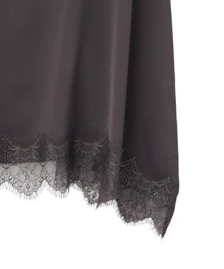 AMERICAN HOLIC イレギュラーヘムサテンレースキャミソール Charcoal Gray