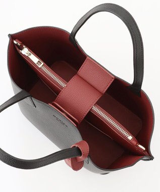 LA BAGAGERIE 【MONICA】バイカラーミディトートバッグ ブラック