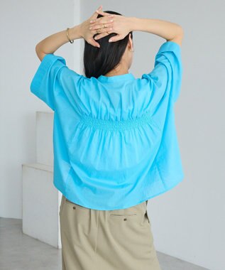 CRAFT STANDARD BOUTIQUE バックギャザーポンチョシャツ Blue