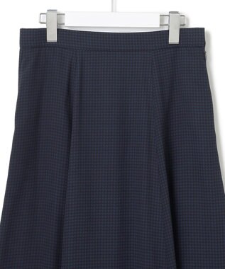 23区 【洗える】バックサテンアムンゼン千鳥プリント スカート ネイビー系5