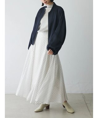 Green Parks AnriettMusee ドットフレアーロングスカート Off White