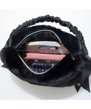 UNBILLION カシュカシュ cachecache / 下がりグログランワンハンドルエコファートート ブラック