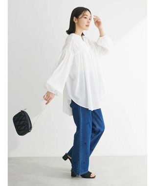 Green Parks シャーリングボリュームスキッパーチュニック Off White