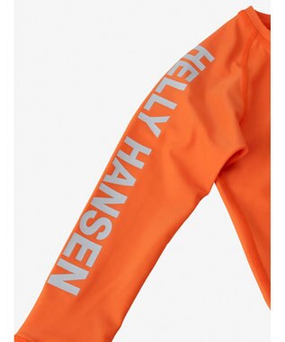 HELLY HANSEN 【キッズ・吸湿速乾・UVカット・耐海水・耐塩素・記名ラベル付】ロングスリーブフラッシュカラーラッシュガード フラッシュオレンジ