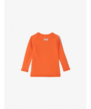 HELLY HANSEN 【キッズ・吸湿速乾・UVカット・耐海水・耐塩素・記名ラベル付】ロングスリーブフラッシュカラーラッシュガード フラッシュオレンジ