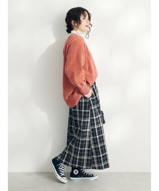 CRAFT STANDARD BOUTIQUE 洗えるコードモールＶネックプルオーバー Orange