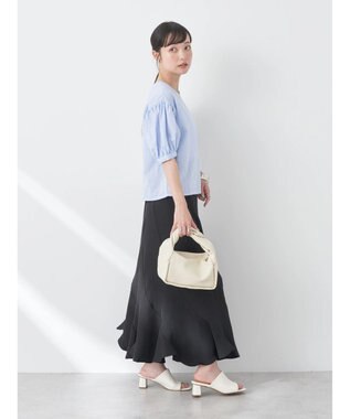 earth music&ecology 刺繍パフスリーブブラウス Sax