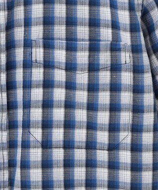 JOSEPH ABBOUD 【サスティナブル】リヨセルリネンチェック 半袖シャツ ブルー系3