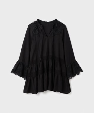 GRACE CONTINENTAL レースカラーチュニックブラウス ブラック