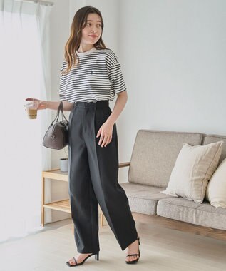 WEGO 【洗える/綿100%】USPOLOワンポイントTシャツ ホワイトボーダー