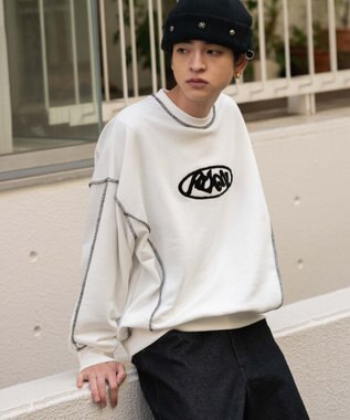 WEGO 【ユニセックス着用ITEM】ショートカラーステッチサガラロゴプルオーバー ホワイト