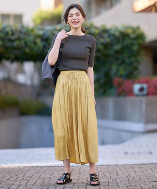 ANY 【ウエストゴム】リラックススカーチョ イエロー