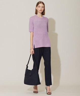 ICB 【接触冷感・UVケア・撥水・洗える】 LooseWeave テーパードパンツ ネイビー系