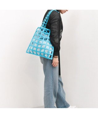 UNBILLION 【テレビ ドラマ着用アイテム】カシュカシュ cachecache / インナー巾着付ラティストート ブルー