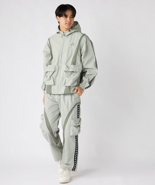 OP／FILA 【Kappa】オーバーシルエット バンダナイロントラックジャケット グレー