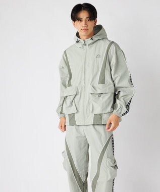 OP／FILA 【Kappa】オーバーシルエット バンダナイロントラックジャケット グレー