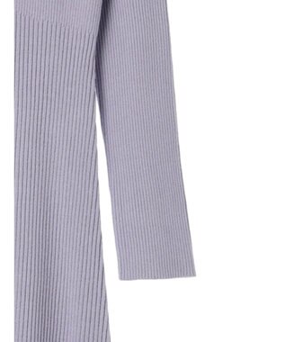 earth music&ecology パイピングフレアカラーニットワンピース Grayish Blue