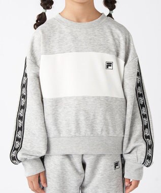 OP／FILA 【FILA】モノクロカラークルーネックスウェット/キッズ 杢グレー