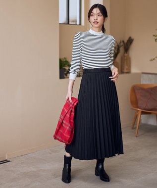 ANY L 【6色展開】フリルネックニット [WEB限定]ボーダー