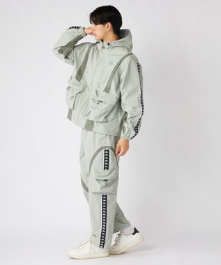 OP／FILA 【Kappa】オーバーシルエット バンダナイロントラックジャケット グレー