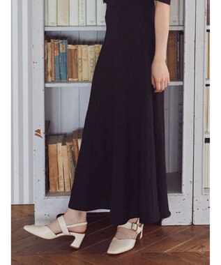 earth music&ecology ジャガードフレアスカート Black