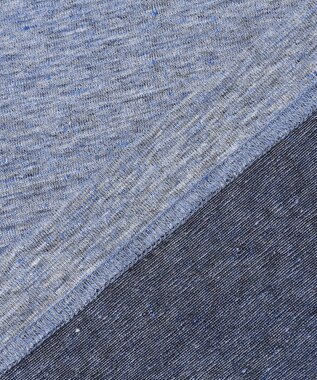 JOSEPH ABBOUD 【リネン素材/清涼感/吸水速乾】リネン天竺 ポロシャツ サックスブルー系