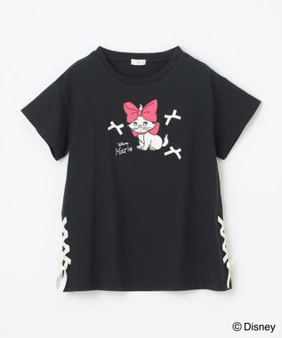 ANY KIDS 【ディズニー/マリー】レースアップ オーバー半袖Tシャツ ブラック