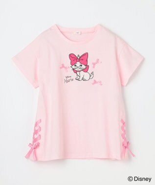ANY KIDS 【ディズニー/マリー】レースアップ オーバー半袖Tシャツ ピンク