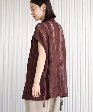 AMERICAN HOLIC 幾何学レースウエストドロストジャケット Chocolat