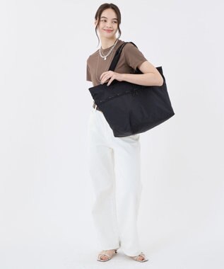 LeSportsac CARLIN ZIP TOP TOTE BAG 【日本限定】リサイクルドブラックJP リサイクルドブラックJP