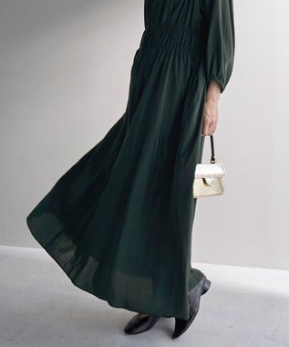 UNFILO ドビーデシン ワンピース ダークグリーン