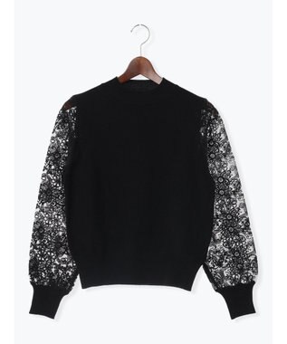 Te chichi レーススリーブニット ブラック