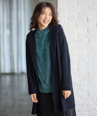 ANY 【洗濯機可】フーディーコーディガン ネイビー