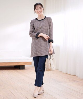 Tiaclasse 【洗える】ツイードチュニック ピンク