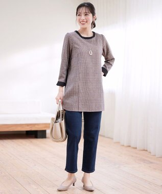 Tiaclasse 【洗える】ツイードチュニック ピンク