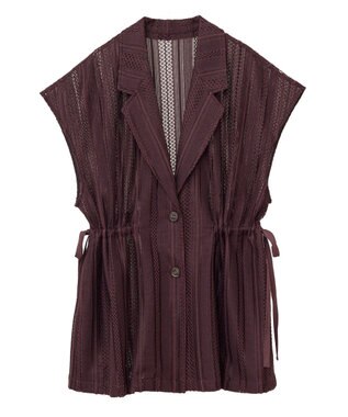 AMERICAN HOLIC 幾何学レースウエストドロストジャケット Chocolat