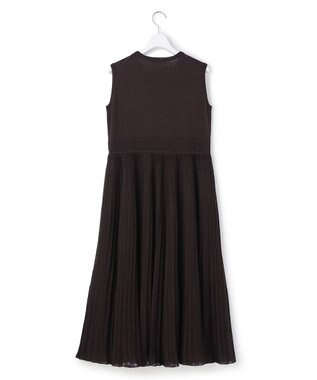 23区 【先行予約】プリーツニット ワンピース ダークブラウン系